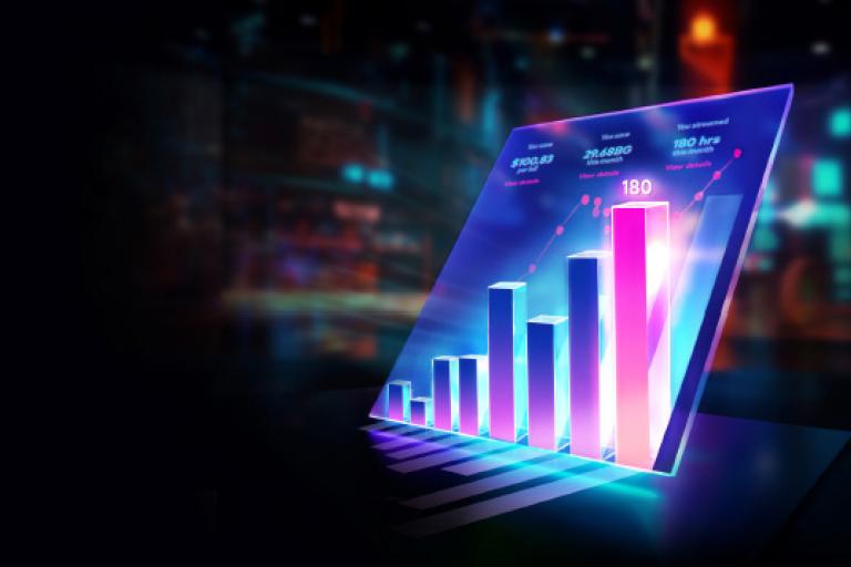 Holographic image representing Drive revenue and enhance customer satisfaction with Amdocs Bill Experience: A case study with a tier 1 Canadian telecom